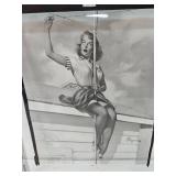 1961 Elvgren Pin-Up Girl on Roof Pre-Production Glass Printing Plate
