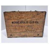 Vintage Minneapolis Gas Company Folding Wooden Box