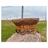 Excellent Clean Working Condition Vintage Covered Wagon Lamp