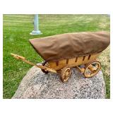 Excellent Clean Working Condition Vintage Covered Wagon Lamp