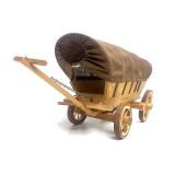 Excellent Clean Working Condition Vintage Covered Wagon Lamp