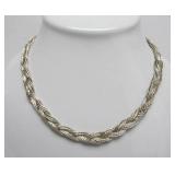 Beautiful Southwestern Navajo Braided Sterling Silver Necklace