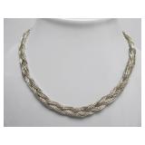 Beautiful Southwestern Navajo Braided Sterling Silver Necklace