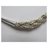 Beautiful Southwestern Navajo Braided Sterling Silver Necklace