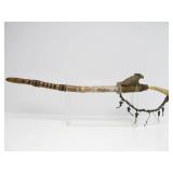 Excellent Native American Made Pipe w/Large & Impressive Carved Stone Pipe Head #1