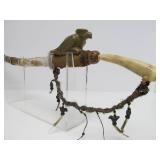 Excellent Native American Made Pipe w/Large & Impressive Carved Stone Pipe Head #1