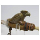 Excellent Native American Made Pipe w/Large & Impressive Carved Stone Pipe Head #1