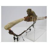 Excellent Native American Made Pipe w/Large & Impressive Carved Stone Pipe Head #1