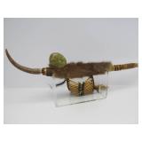 Excellent Native American Made Pipe w/Large & Impressive Carved Stone Pipe Head #3