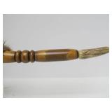 Excellent Native American Made Pipe w/Large & Impressive Carved Stone Pipe Head #3