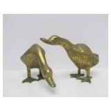 Large Lot of Vintage Heavy Solid Brass Ducks Owls Birds etc