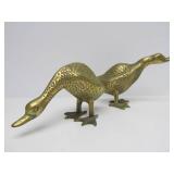 Large Lot of Vintage Heavy Solid Brass Ducks Owls Birds etc