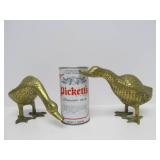 Large Lot of Vintage Heavy Solid Brass Ducks Owls Birds etc