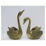 Large Lot of Vintage Heavy Solid Brass Ducks Owls Birds etc