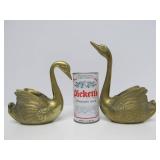 Large Lot of Vintage Heavy Solid Brass Ducks Owls Birds etc