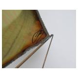 LARGE Vintage Signed Brass Mid Century Sailboat Sculpture on Stone Base - 21"