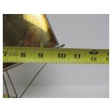 LARGE Vintage Signed Brass Mid Century Sailboat Sculpture on Stone Base - 21"
