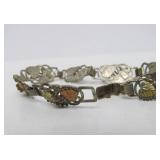 Excellent Signed Coleman Company 12K Black Hills Gold & Sterling Silver Bracelet w/Leaf Design