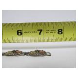 Excellent Signed Coleman Company 12K Black Hills Gold & Sterling Silver Bracelet w/Leaf Design