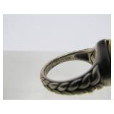 Fine 18K Gold, Sterling Silver & Turquoise Signed NA HOKU Ring - Size 7