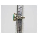 Fine 18K Gold, Sterling Silver & Turquoise Signed NA HOKU Ring - Size 7