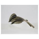 Large Sterling Silver Leaf Brooch