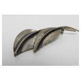Large Sterling Silver Leaf Brooch