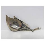 Large Sterling Silver Leaf Brooch