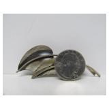 Large Sterling Silver Leaf Brooch