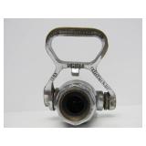 Large Antique Industrial Nickel Plated Brass ROCKWOOD Fire Hose Nozzle