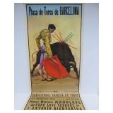 Vintage Plaza De Toros BARCELONA Bullfighting Poster - Dated 1943