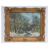 Excellent Ornately Framed Antique Hunting Lithograph - "A Hunter