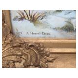 Excellent Ornately Framed Antique Hunting Lithograph - "A Hunter