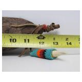 3 Genuine Native American Made Pieces - Dreamcatchers & Carved Wood Feather w/Wolf