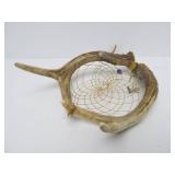 3 Genuine Native American Made Pieces - Dreamcatchers & Carved Wood Feather w/Wolf