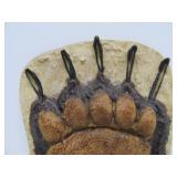 Large Grizzly Bear Footprint Impression Plaster Wall Sculpture