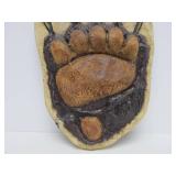 Large Grizzly Bear Footprint Impression Plaster Wall Sculpture