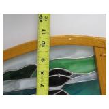 Great Looking Wooden Snowshoe w/Stained Glass Loon Rustic Cabin Decor Piece