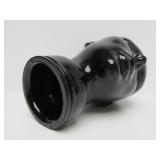 Excellent Vintage Black Glass Life-size Display Head - Made in Spain