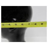 Excellent Vintage Black Glass Life-size Display Head - Made in Spain