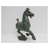 Oriental Heavy Patinated Bronze Running Horse Sculpture