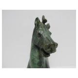 Oriental Heavy Patinated Bronze Running Horse Sculpture