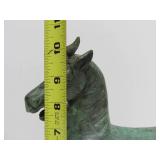 Oriental Heavy Patinated Bronze Running Horse Sculpture
