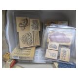 Large Estate Lot of New & Like New Wood Block Stamps
