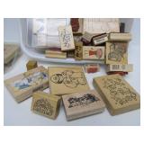 Large Estate Lot of New & Like New Wood Block Stamps