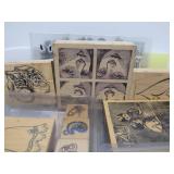 Large Estate Lot of New & Like New Wood Block Stamps