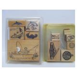 Large Estate Lot of New & Like New Wood Block Stamps