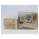 Large Estate Lot of New & Like New Wood Block Stamps