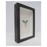 Shadowbox Framed Miniature Winged Skeleton Sculpture - Signed "C. Burton"