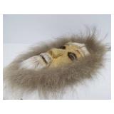 Alaskan/Inuit Genuine Animal Hide Leather & Fur Mask